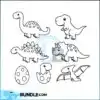 dinosaur-svg-bundle-trex-brontosaurus-stegosaurus-triceratops-outline-cut-file-baby-toddler-shirt-silhouette-cricut-vinyl-laser-engraving