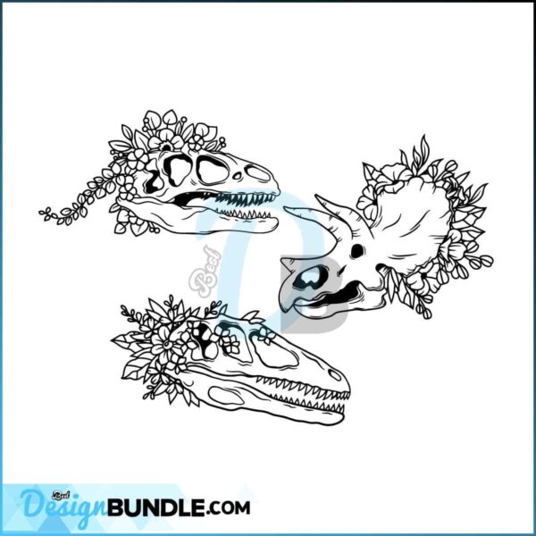floral-dinosaur-skull-svg-dinosaur-bone-svg-flower-skulls-svg-dinosaur-silhouettes-ancient-skeleton-svg-dinosaur-clipart-eps-png-dxf
