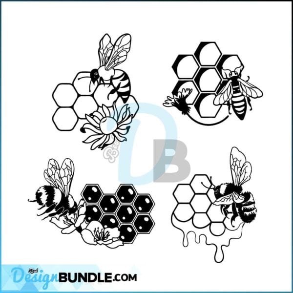 bee-svg-queen-bee-svg-honey-svg-bee-logo-bee-clipart-bee-with-honeycom