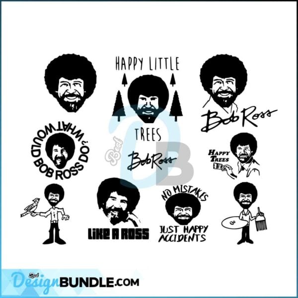 bob-ross-happy-trees-no-mistakes-painter-svg-pack-for-use-with-and