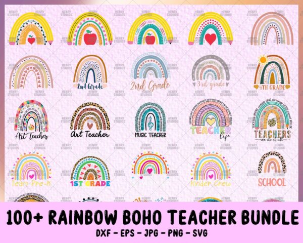 100+ Rainbow Png Bundle, Digital Rainbow, Boho Rainbow Png, Rainbow