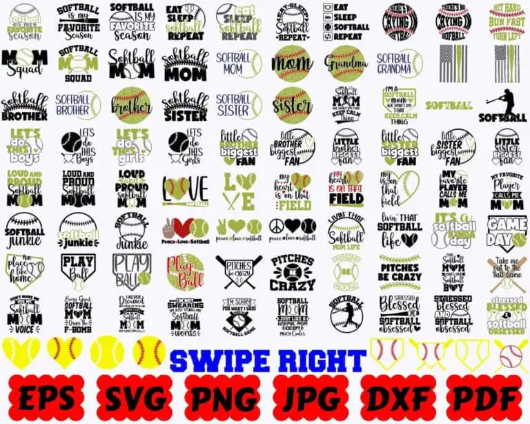 100 Softball Svg Bundle