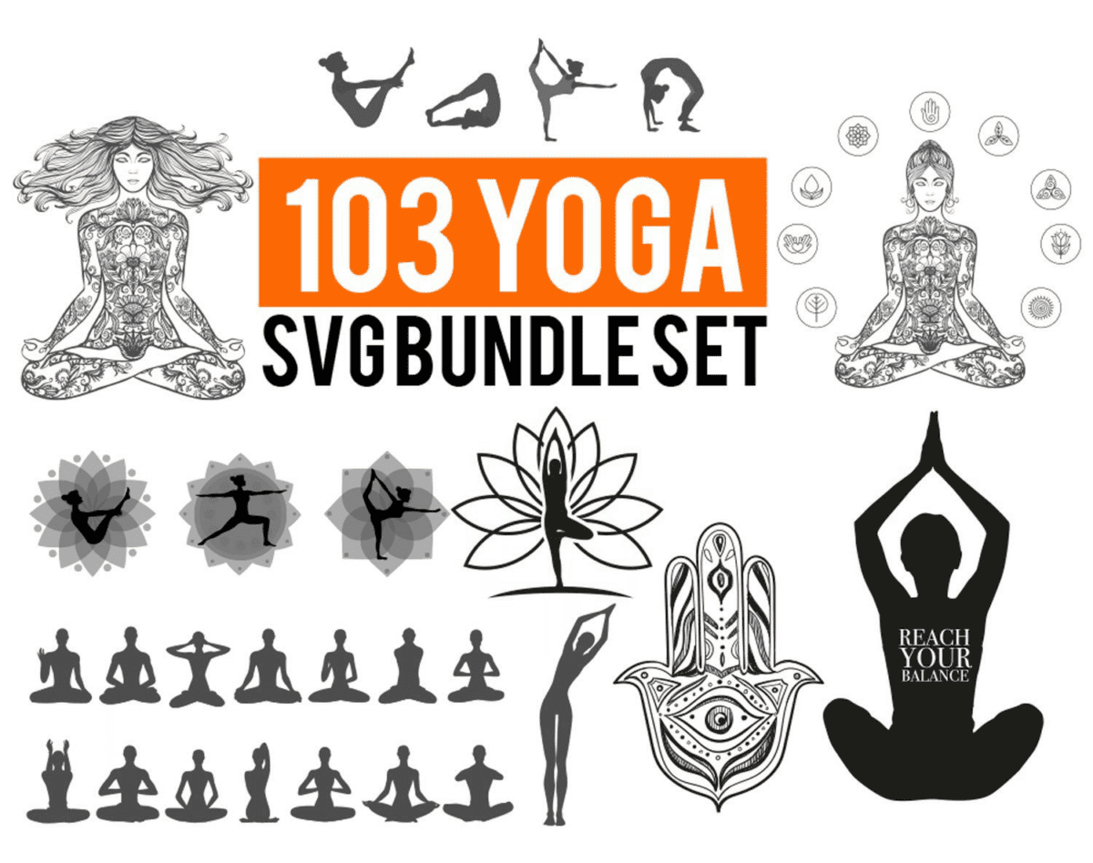 103 yoga svg bundle set meditation svg mandala yoga svg namaste bdfqt