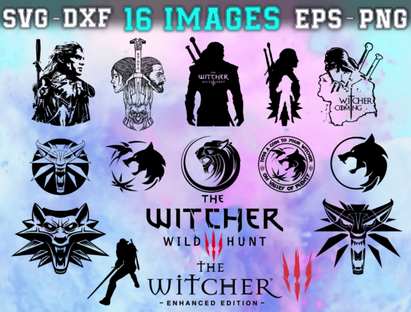 16 + The Witcher Svg Bundle,Silhouette Cut Files,Clipart,Svg Files