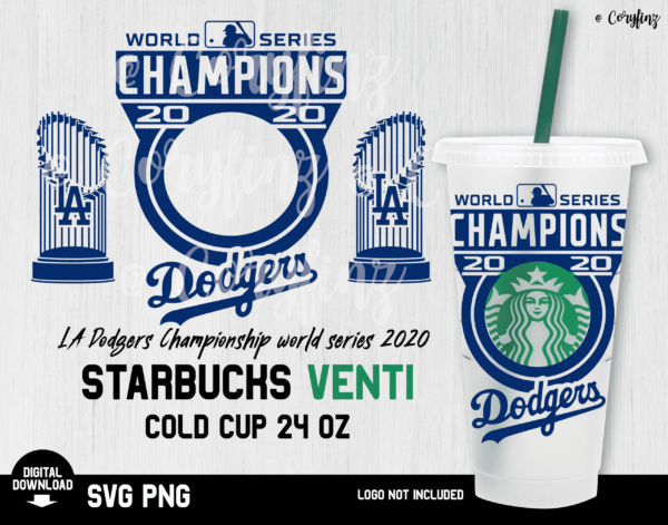 2020 World Series Champions La Dodgers Baseball Starbucks Svg, Los