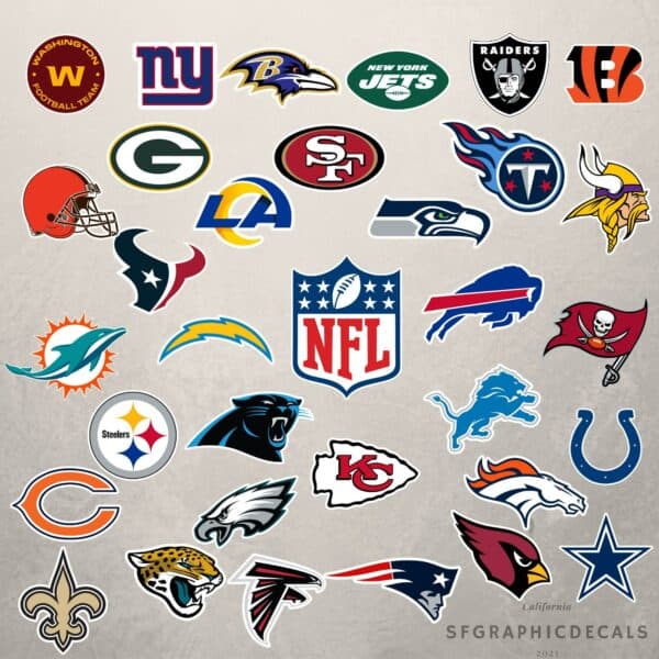 2021 Nfl Team Logo Vinyl Stickers (Water Proof), Svg Cricut, Instant ...