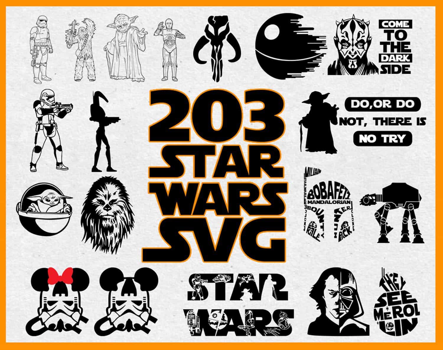 203 Star Wars Svg, Star Wars Clipart, Star Wars Png, Star Wars Cricut ...