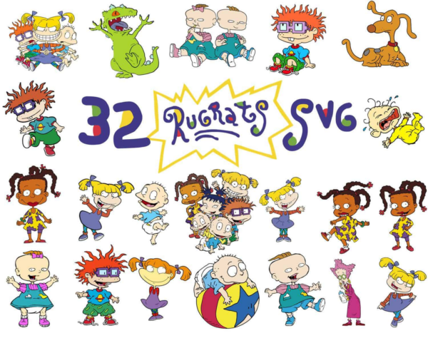 32 Rugrats Svg Bundle, Rugrats Png, Tommy Svg, Chuckie Finster Svg,