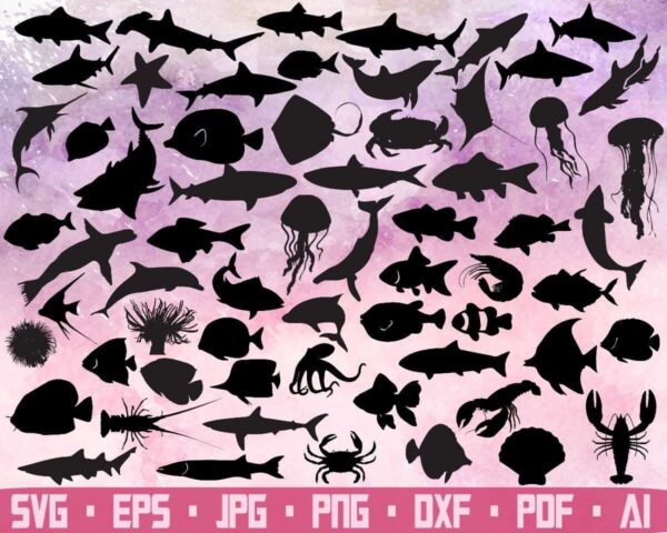 63 Ocean Animals Starfish Svg Ocean Animals Svg Kids Room Decor