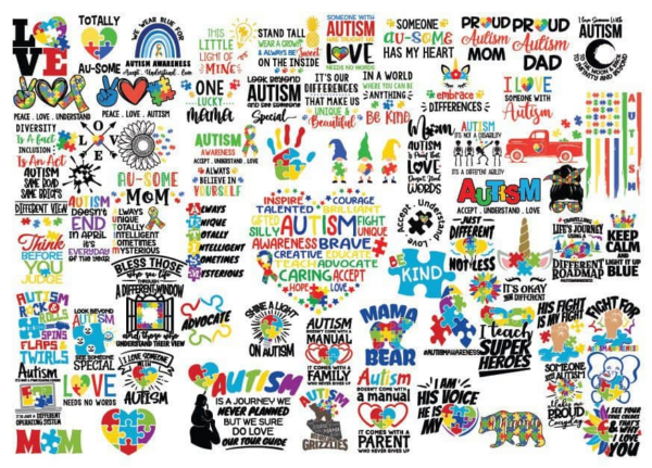 80 Autism Svg Bundle, Autism Puzzle Svg, Autism Awareness Svg, Autism