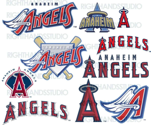 9 Individual Files.Angels Svgpng .High Resolution!Los Angeles Angels