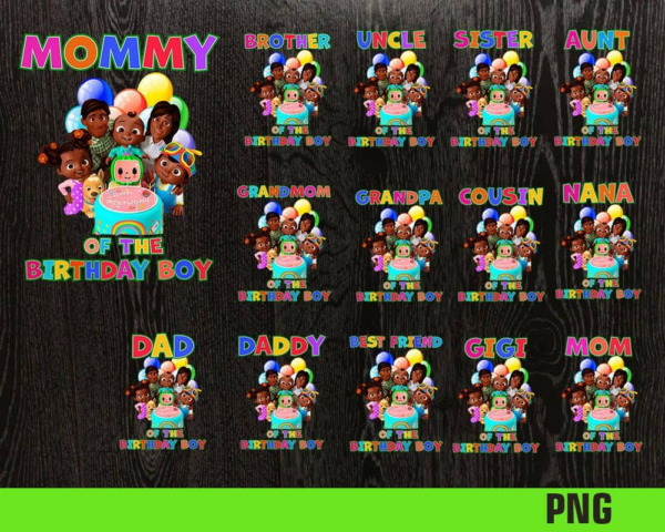 Afro-Americans Cocomelon Family Logo Birthday Boy Png