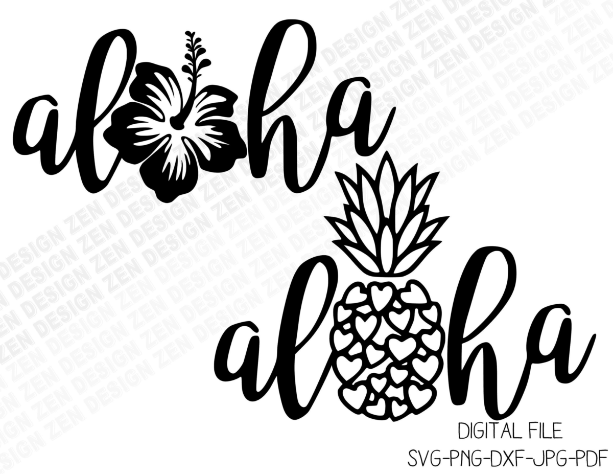 Aloha Svg, Aloha Clip Art, Aloha Bundle, Summer Svg, Hawaiian Svg,