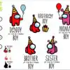 Among Us Birthday Boy Svg