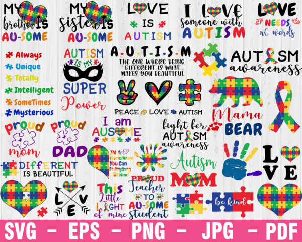Autism Svg Bundle, Autism Svg, Autism Awareness Svg, Autism Love Svg