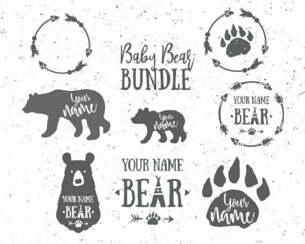 Baby Bear Svg, Baby Bear Bundle Svg, Bundle Baby Bear Svg