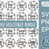 Baby Milestones Svg Bundle, Girl Onesie Svg, One Month Svg, Baby