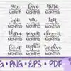 Baby Month Baby Milestone Svg Baby Milestones Birthday Svg One Mlnkd 100x100