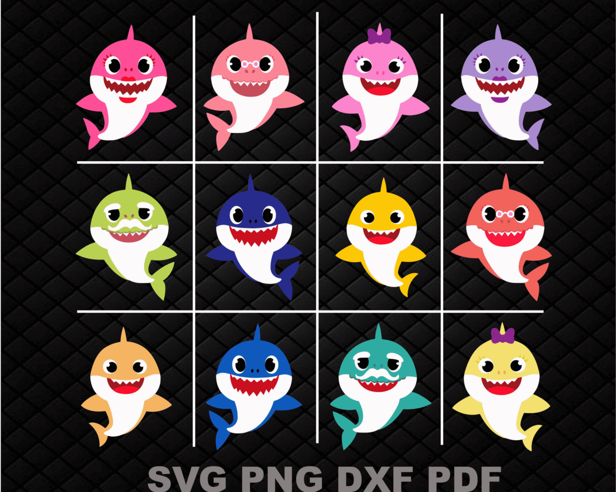 Baby Shark Svg Bundle, Layered Shark Family Svg, Birthday Family Svg
