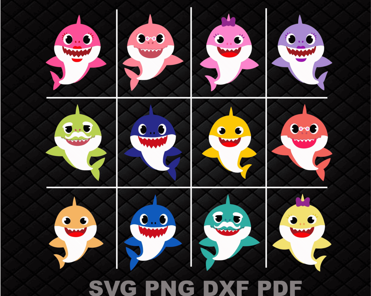 Baby Shark Svg Bundle, Layered Shark Family Svg, Birthday Family Svg