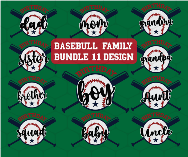 Baseball Birthday Family Bundle Svg, Baseball Birthday Svg, Baseball