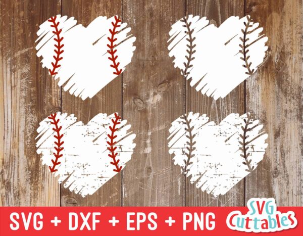 Baseball Heart Svg, Softball Heart Svg, Distressed, Grunge, Cut