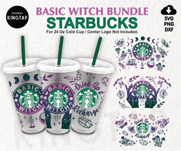 Basic Witch Starbucks Cup Svg Bundle Full Wrap Basic Witch Svg For