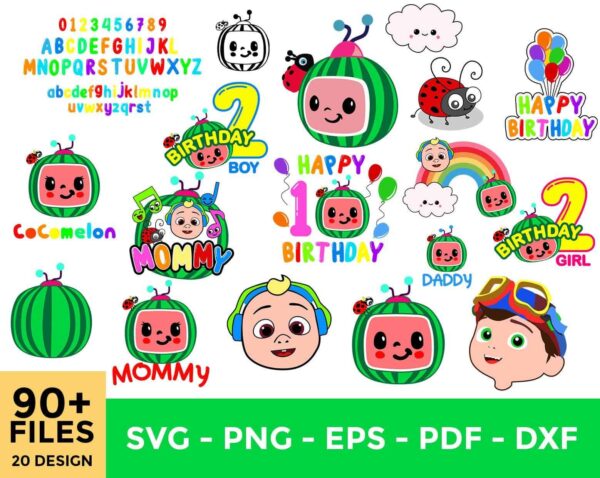 Best Cocomelon Svg 90 File, Cocomelon Birthday Svg Files
