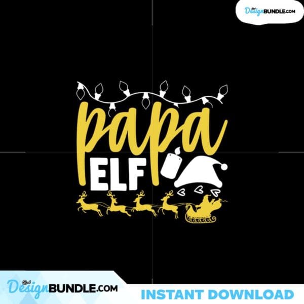 Papa Elf And Christmas Lights Svg, Christmas Svg, Papa Elf Svg