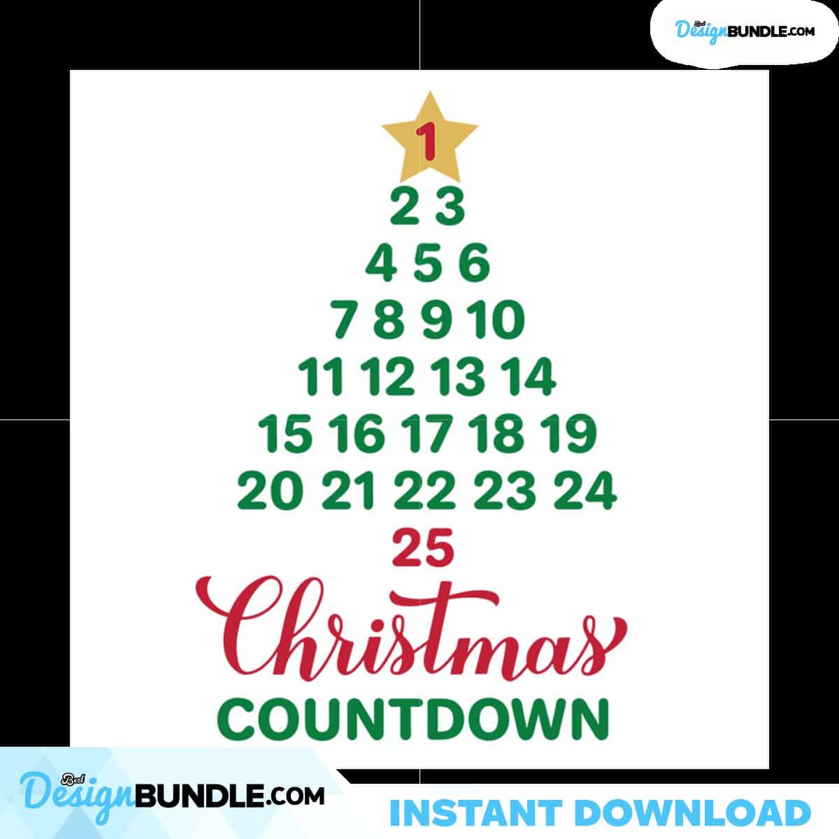 Christmas Countdown Svg, Christmas Svg, Countdow Svg, Christmas Tangle ...