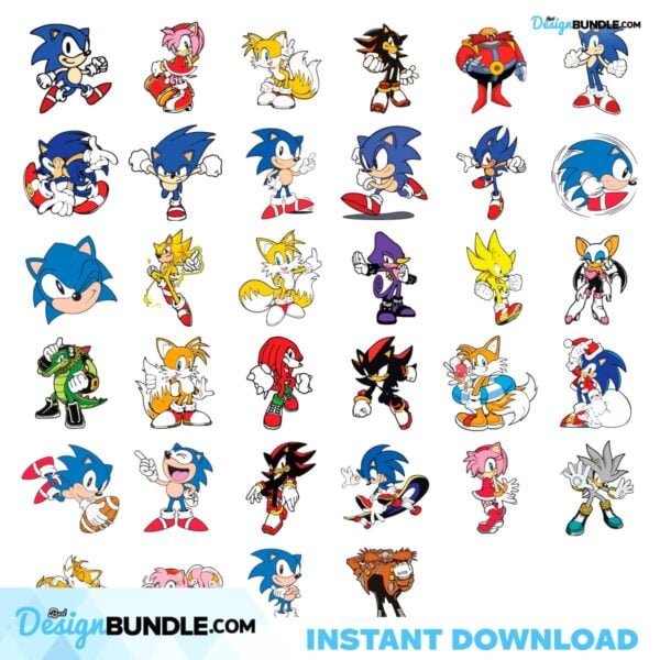 Sonic Bundle SVG, Sonic The Hedgehog Svg, Sonic Characters Svg ...
