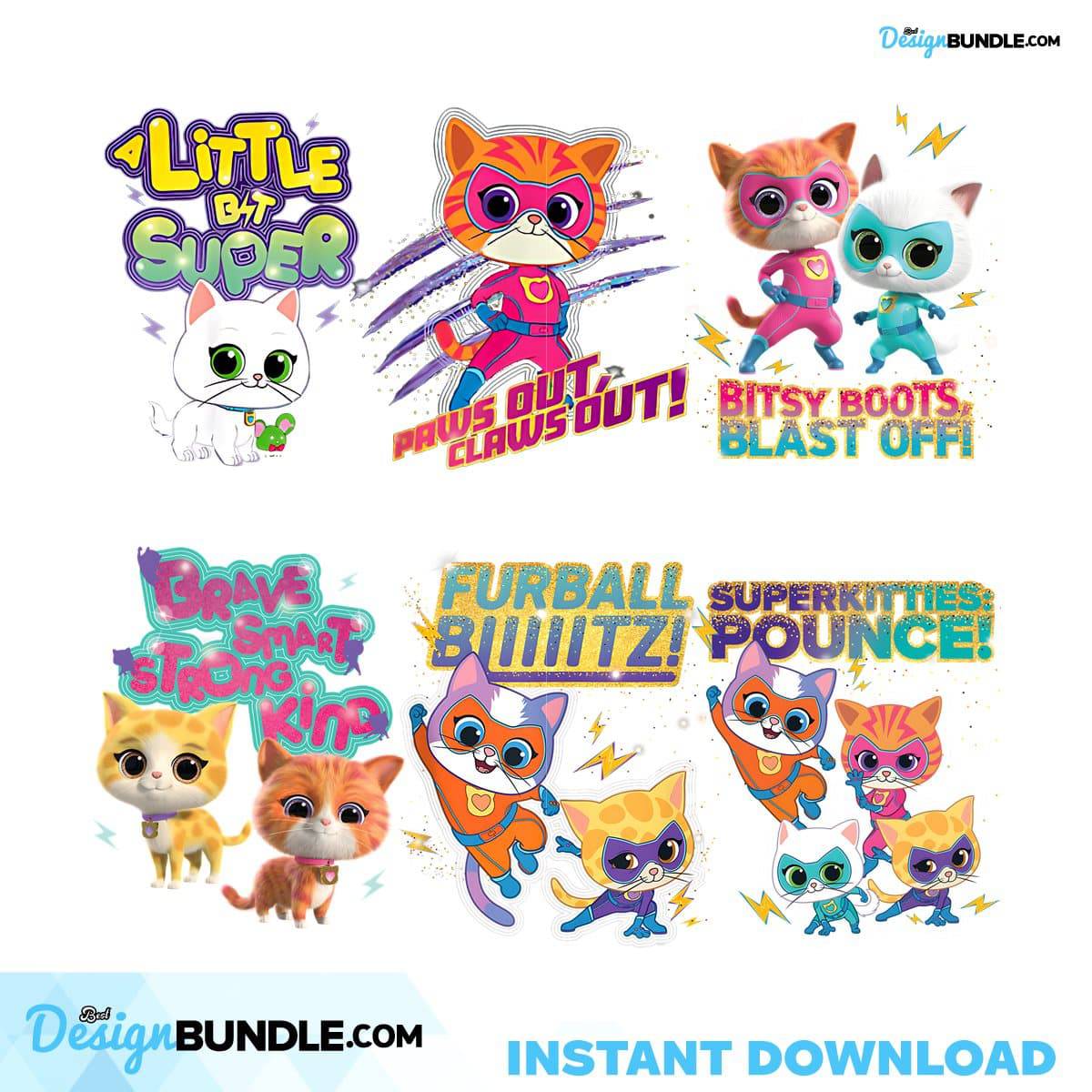 Cat Hero Matching Cat Full Team Group Bundle PNG Download ...