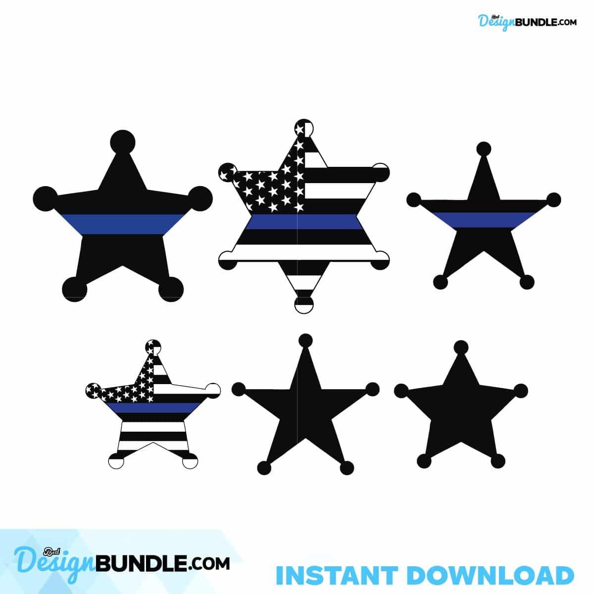 Sheriff Badge Svg Bundle, Thin Blue Line Svg, Police Svg, Back The ...