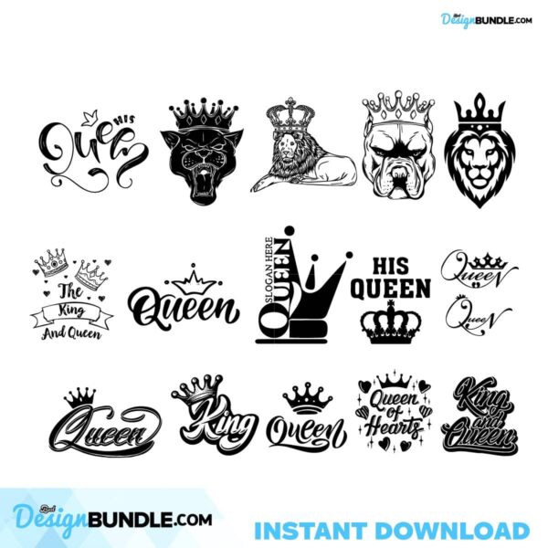 queen-svg-bundle-hand-lettered-king-svg-crown-svg-birthday
