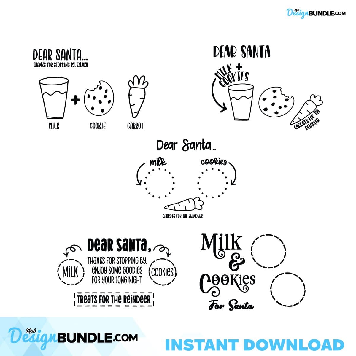 Santa Cookie Board SVG Bundle, Svg Cricut, Silhouette Svg Files