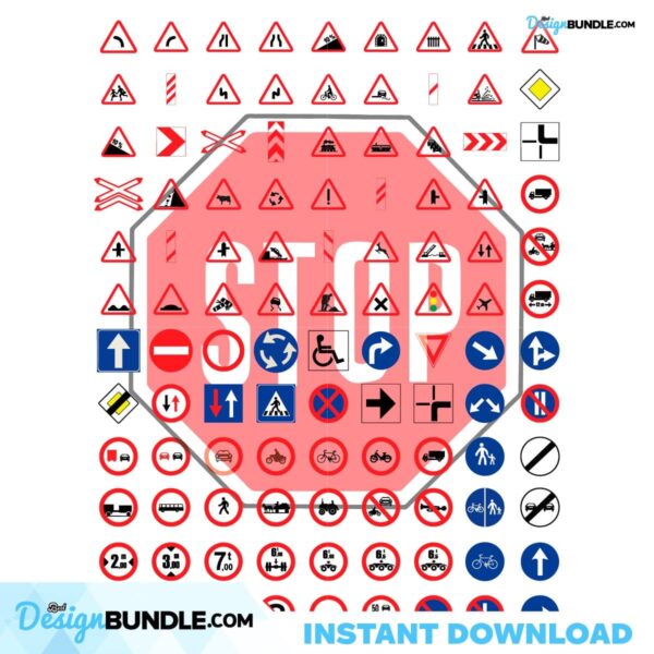 traffic-signs-svg-bundle-107-road-signs-clipart-highway-street