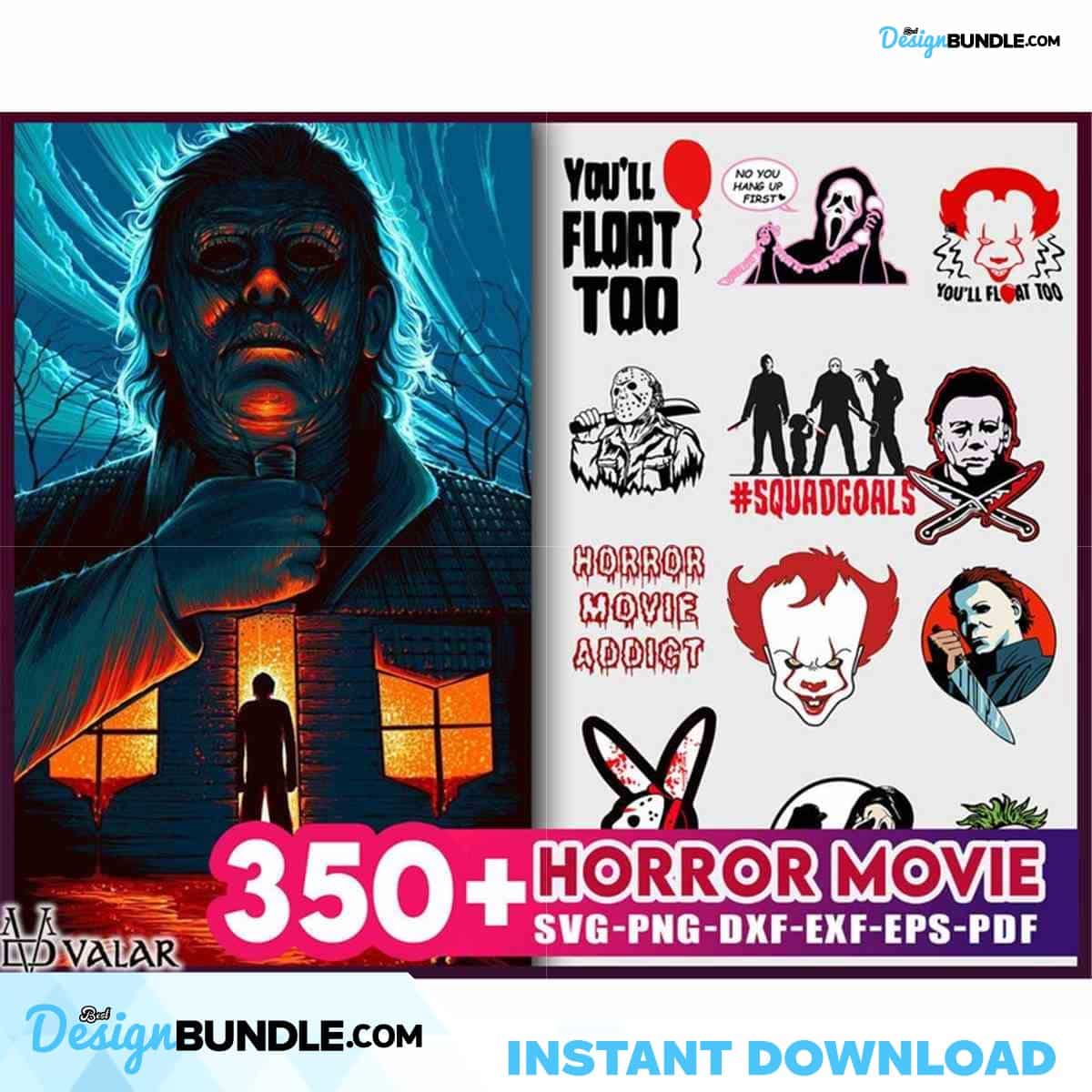 Halloween Horror Movie Characters Bundle SVG Cut File Design Instant