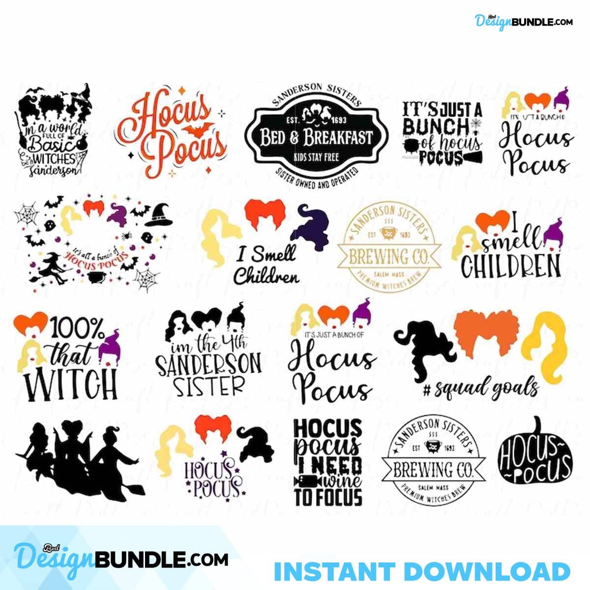 Hocus Pocus Bad Witch Sanderson Sister Bundle Layered SVG Graphic ...