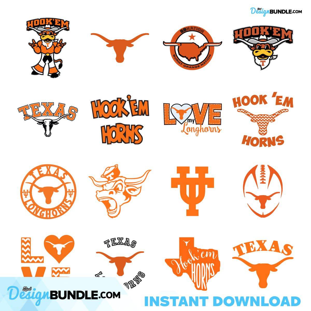 Texas Longhorns Svg, Bundle, Svg, Ncaa, Sport, Sport Svg, Sport Instant