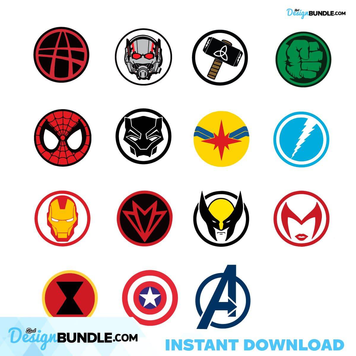 Superhero Logo Bundle Svg, Cartoon Svg, Super Hero Logo Svg Instant ...