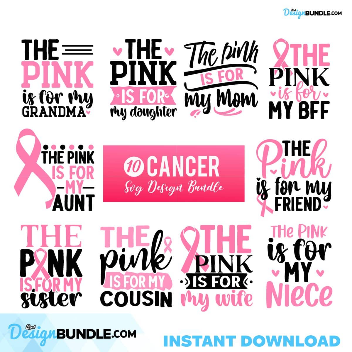 Breast Cancer Svg Bundle Breast Cancer Svg Pink Ribbon Svg Hope Instant Download