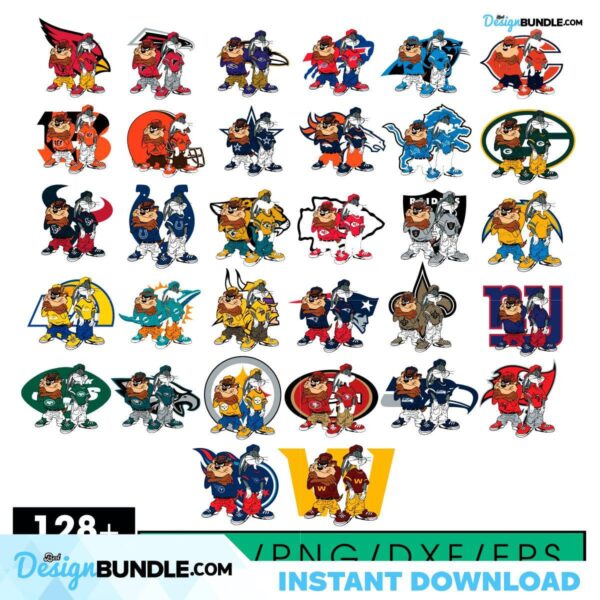 nfl-bundle-taz-and-bugs-kriss-kross-nfl-svg-eps-dxf-png-file