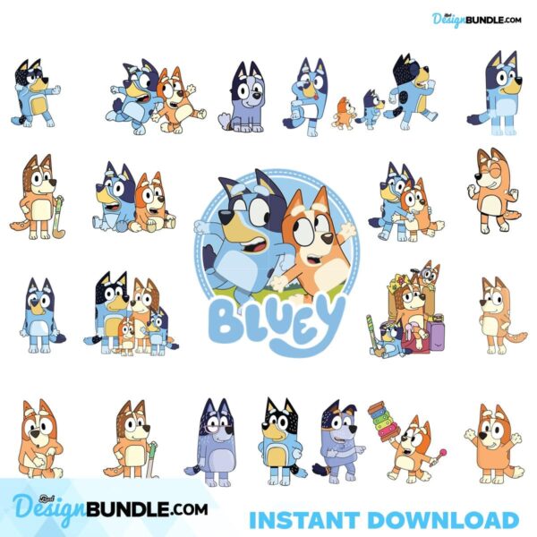 Bluey Family Bluey Cartoon Bundle SVG Cutting Digital File Instant ...