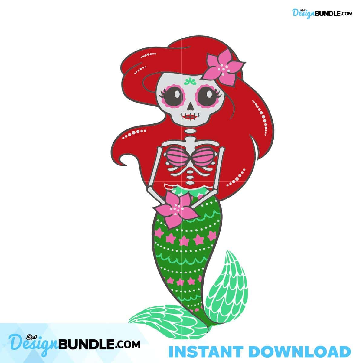 Ariel Skull Svg, Trending Svg, Ariel Svg, Ariel Princess Svg, Mermaid ...