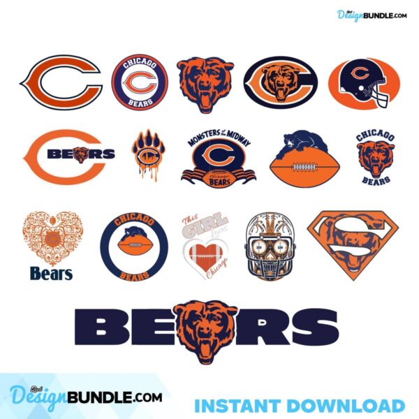 Chicago Bears Svg Bundle, Bears Svg, Chicago Bears Logo