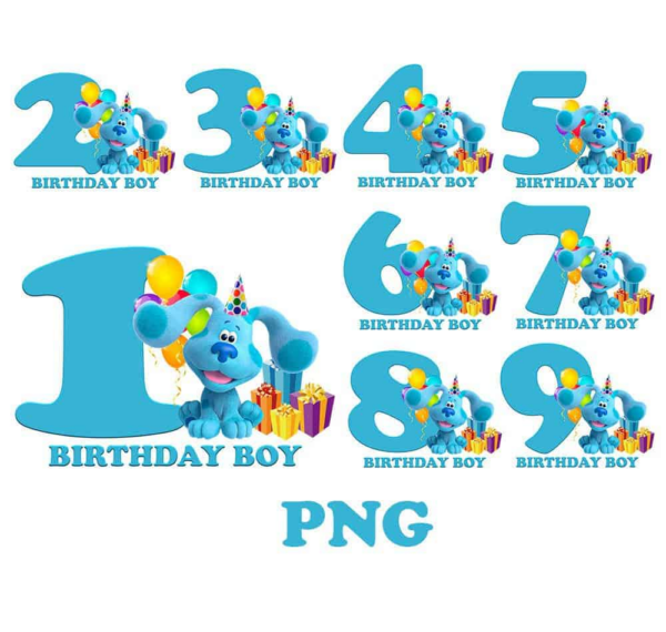 Blues Clues Birthday Svg, Blue Dog Family Svg, Blue Dog Bundle