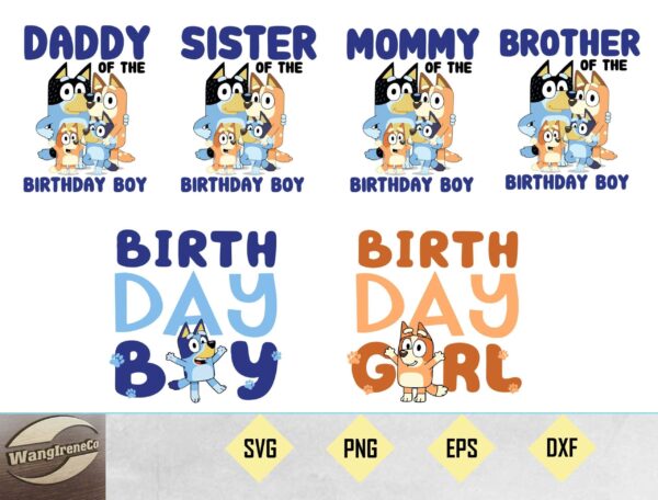 Bluey Birthday Svg Bundle, Heeley Family Svg, Bandit Svg