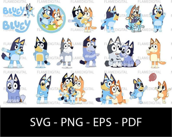 Bluey Svg, Bluey Vector, Bluey Heeler Svg, Bluey Cutfile, Bluey ...