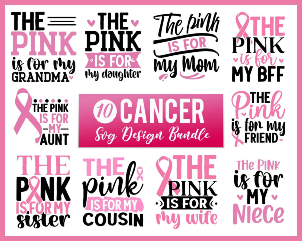 Breast Cancer Svg Bundle, Breast Cancer Svg, Pink Ribbon Svg, Hope
