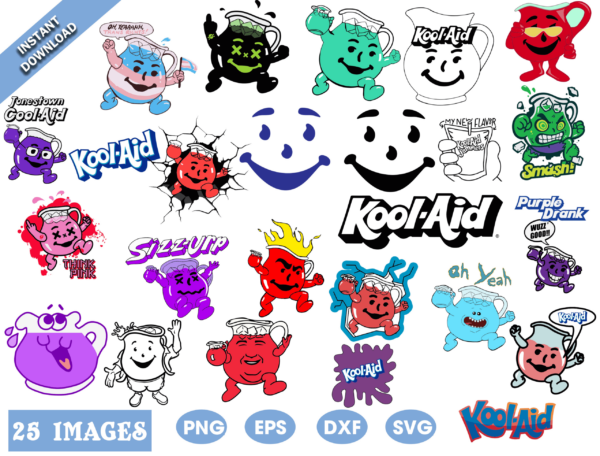 Bundle 25+ Kool Aid Svg Bundle,Silhouette Cut Files,Clipart,Svg Files